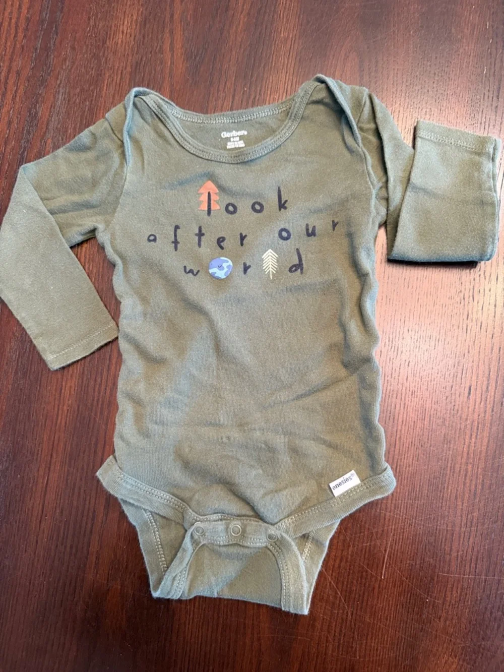Gerber 5 Pack Baby Boy Bodysuits 6-9M Long Sleeve Fox Woodland Lot